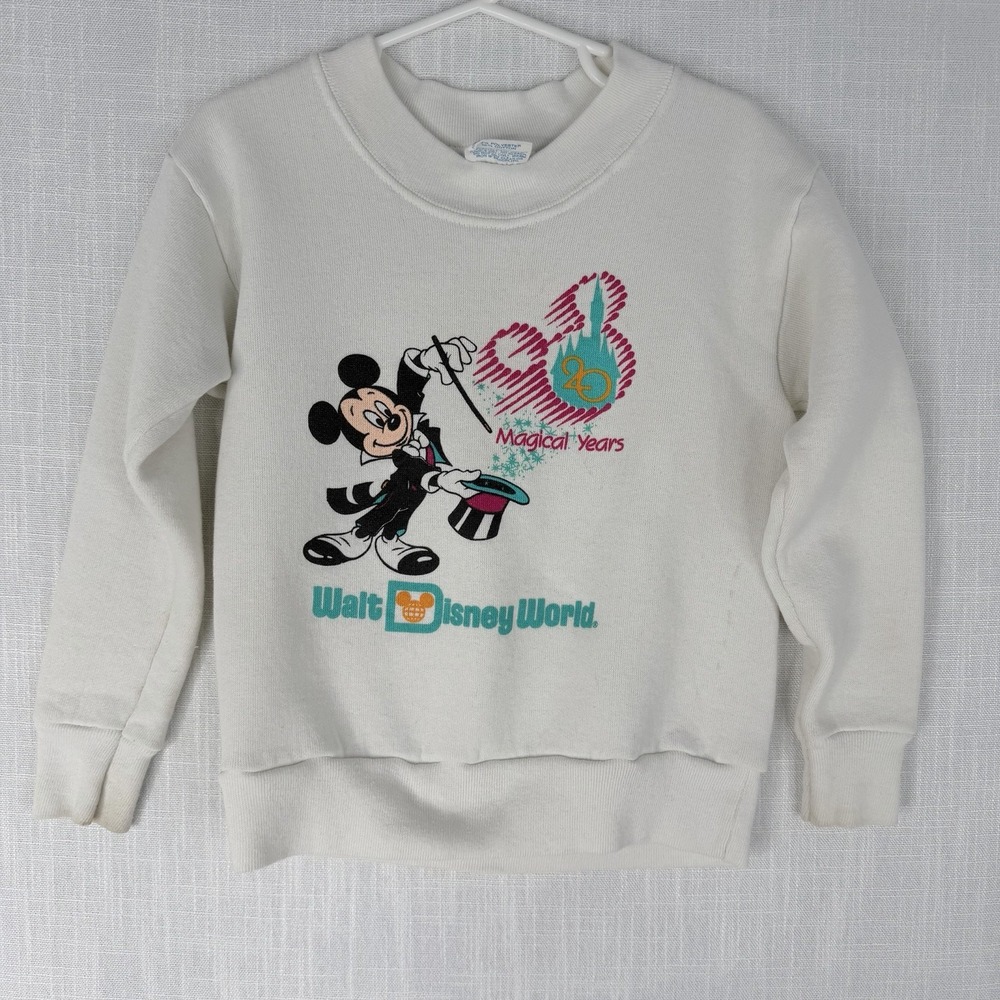 Vintage Kids 1991 Disney World 20 Years Mickey Mouse Crewneck Sweatshirt M 6/8